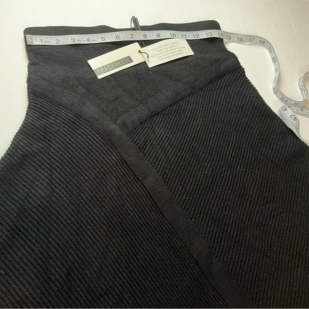 Anthropologie Tracy Reese Womens SZ Medium Black Flared Mini Skirt Knit Midi NEW